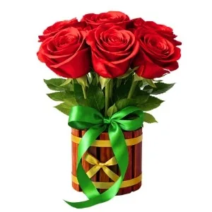 Arranjo de 8 Rosas Vermelhas