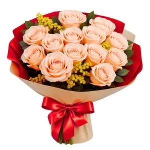 Buquê de 13 Rosas Champagne