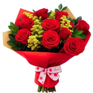 Buquê de 9 Rosas vermelhas