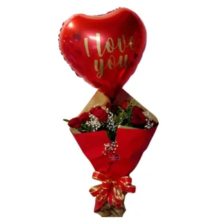 Bouquet I Love You com Balão