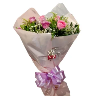 Bouquet Tradição Tons de Rosa e Lilás