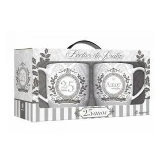 Caneca Dupla Bodas de Prata