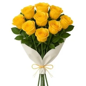 Buquê de 10 Rosas Amarelas