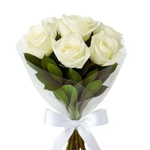 Buquê de 6 Rosas Brancas