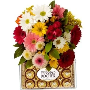 Buquê de Flores do Campo com Ferrero Rocher