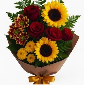 Buquê de Girassol com Flores do campo