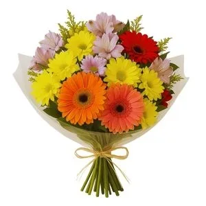 Buquê Médio de Flores do Campo com Gérberas