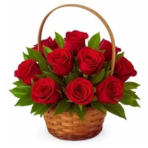 Cesta de 12 Rosas Vermelhas