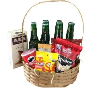 Cesta de Cerveja Heineken com Amandita