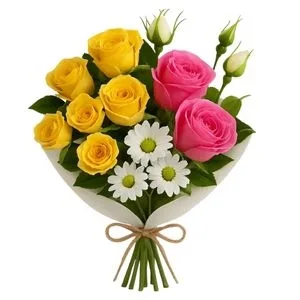 Ramalhete Pequeno de Rosas e Margaridas