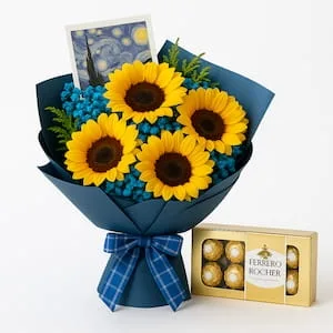 Buquê Van Gogh e Ferrero Rocher