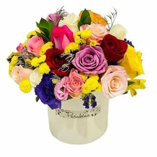 Box Mix De Flores Parabéns