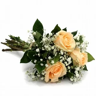 Buquê Com 3 Rosas Champagne