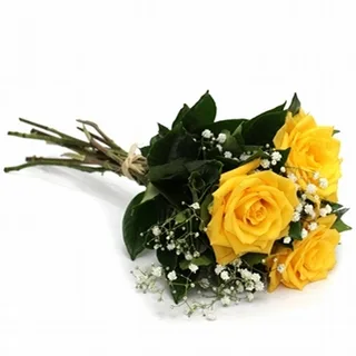 Buquê Com 3 Três Rosas Amarelas
