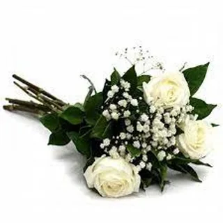 Buquê Com 3 Três Rosas Brancas