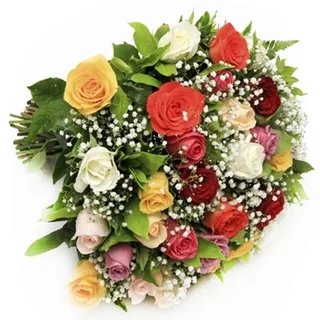 Buquê De 24 Rosas Coloridas