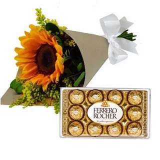 Buquê De Girassol Com Ferrero