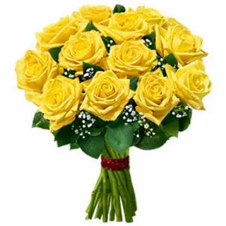 Buquê De Rosas Amarelas Chuva Dourada