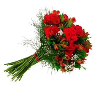Buquê De Rosas Colombianas E Astromélias Paixão