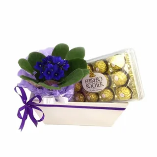 Caixa De Flor E Chocolate Alegria