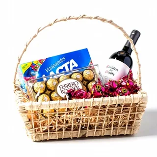 Cesta De Chocolate E Vinho 1
