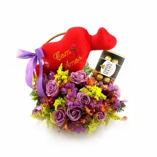 Cesta De Flores Amor
