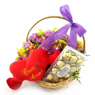 Cesta De Flores Doce Amor