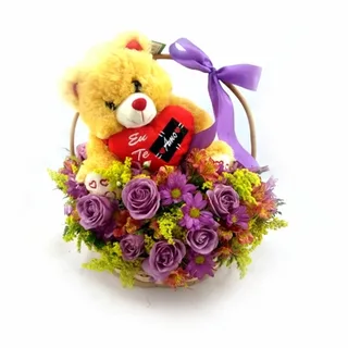 Cesta De Flores Eu Te Amo