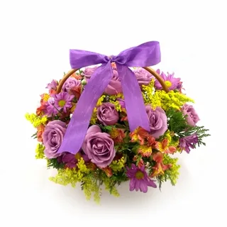 Cesta De Flores Luxo