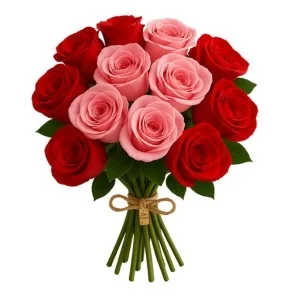 Buquê Rústico de 15 Rosas