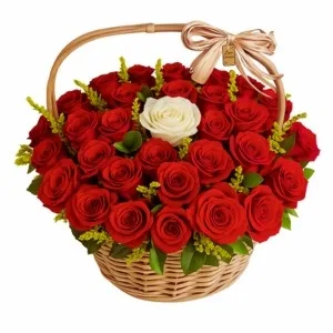 Cesta com 40 Rosas