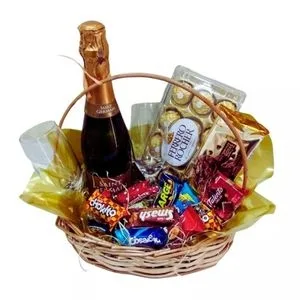 Cesta um Brinde com Chocolate