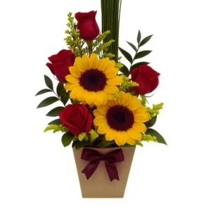 Mimo de Girassóis com Rosas