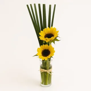2 Girassóis no Vaso de Vidro