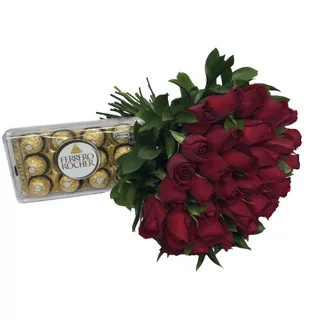 36 Rosas Vermelhas com Ferrero Rocher