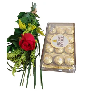 Rosa Vermelha Única e Ferrero Rocher