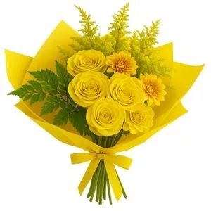 Buquê de 4 Rosas Amarelas