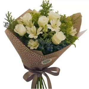 Buquê de 5 Rosas Brancas