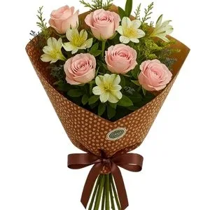 Buquê de 5 Rosas Rosada