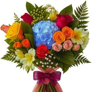 Buquê de Flores do Campo com Rosas