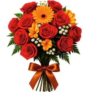 Buquê de Rosas com Gérberas