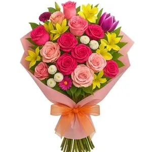 Buquê Grande de Rosas e Flores do Campo
