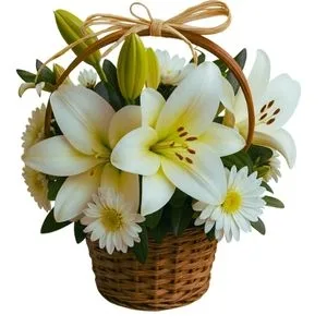 Cesta de Flores Brancas