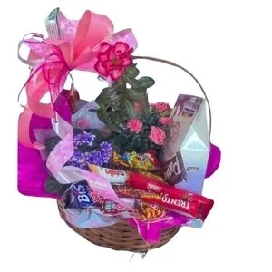 Cesta Flores e Chocolates