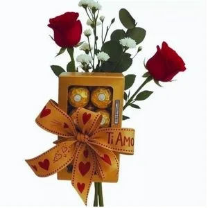 Ramalhete de Rosas Vermelhas com Chocolate