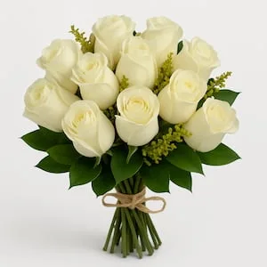 Buquê 12 Rosas Brancas