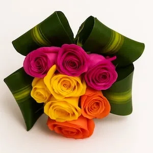 Buquê de 9 Rosas Coloridas