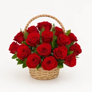 15 Rosas Vermelhas na Cesta
