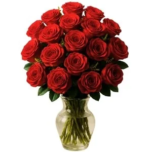 Arranjo de 25 Rosas Vermelha no Vaso