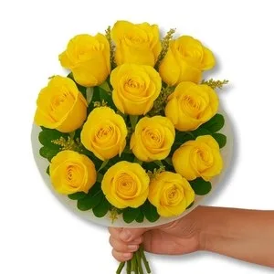 Buquê de 12 Rosas Amarela
